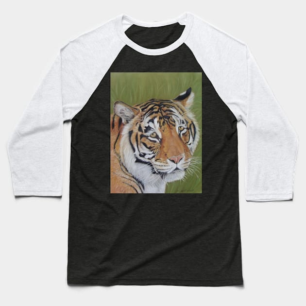 wildlife picture of big cat sad tiger Baseball T-Shirt by pollywolly